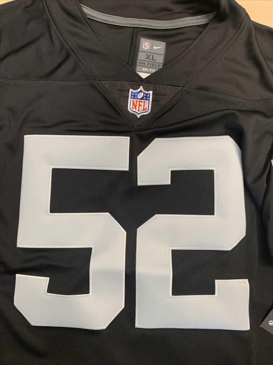 New Khalil Mack Mens XL Nike Raiders Vapor Black Limited Stitched