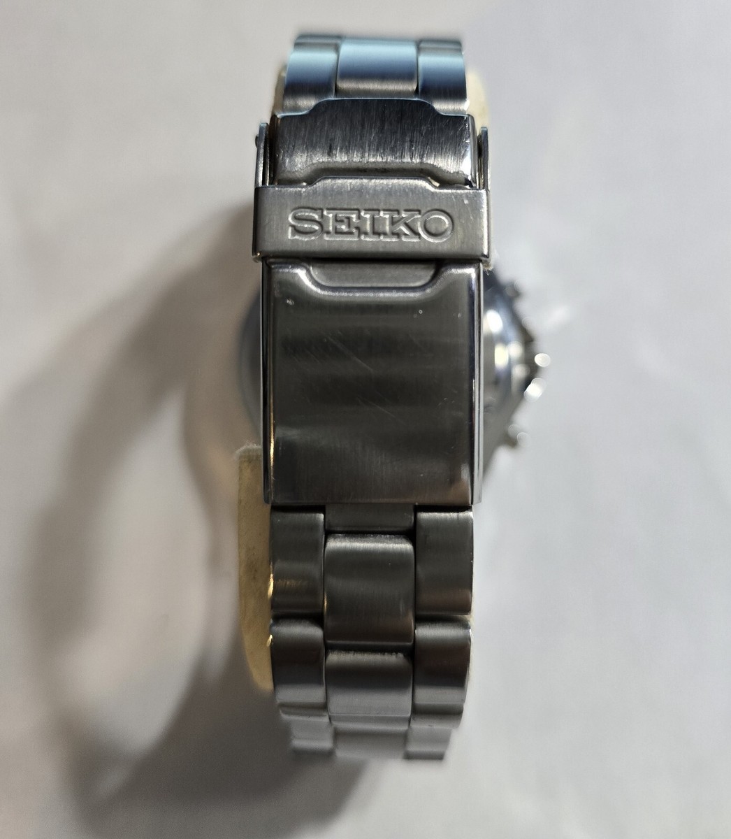 Seiko 7T92-0CF0 Flightmaster Pilot Quartz Chronograph Blue Dial