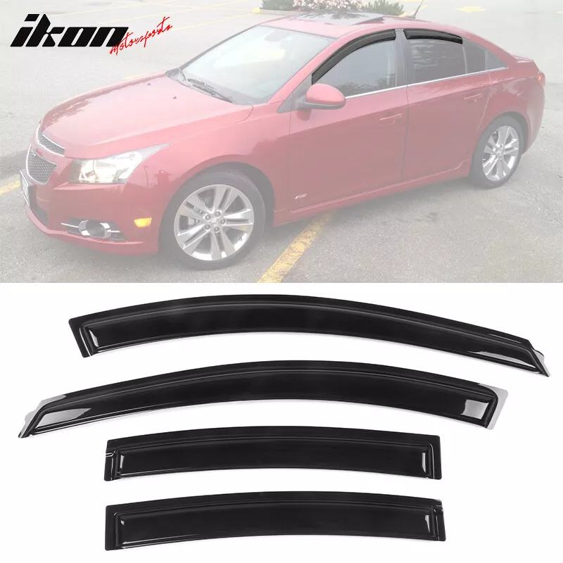Fits 10 15 Chevy Cruze Acrylic Window Visor Vent Sun Rain Guard