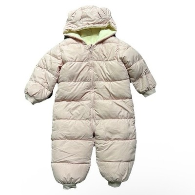 Toddler Girl Pink One Piece Puffer Snowsuit Size 2T/ 3T Winter Cold Snow