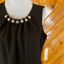 Eliza J NWT Black Pearl Neckline Sleeveless Sheath Dress Cocktail Wedding 12