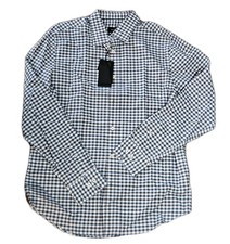 New Bugatchi Comfort Stretch Blue Shaped Fit Long Sleeve Button Shirt M
