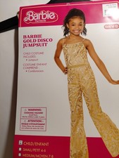NEW Barbie: The Movie Barbie Halloween Costume Jumpsuit Gold Large BRAND NEW