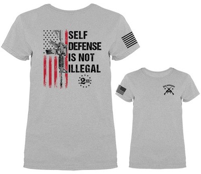Self Defense is Not Legal 2nd Amendment Constitution Patriotic US Flag T-shirt