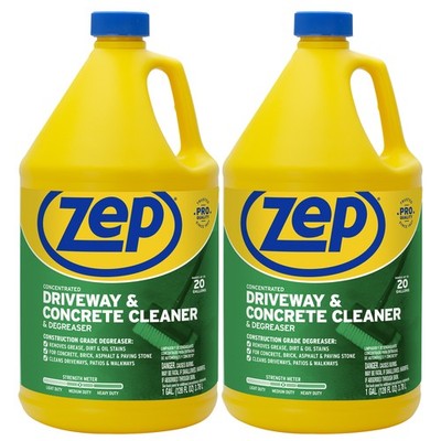 Zep Driveway, Masonry and Concrete Cleaner and Degreaser - 1 Gallon (Case of 2)