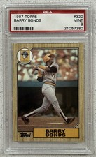 Topps 1987 Barry Bonds #320 Pittsburgh Pirates Rookie PSA 9 Graded Baseball Card. rookie card picture