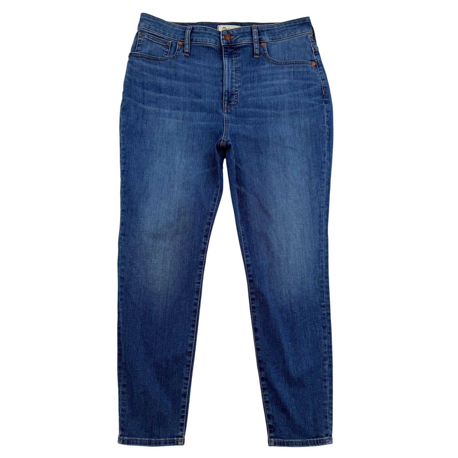 Madewell Curvy High-Rise Skinny Crop Jeans Blue Denim Womens Size 32 Fair Trade
