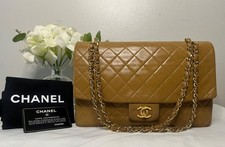 CHANEL Vintage Medium Single Flap Bag Quilted Lambskin Caramel / 24K Gold