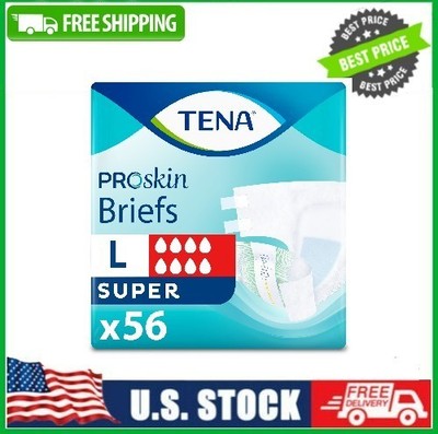 TENA ProSkin Unisex Adult Diapers, Maximum Absorbency, Large, 56 Count