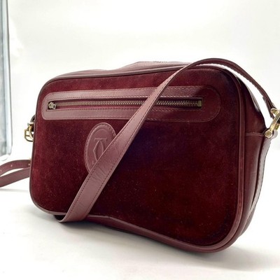 Cartier Must Line Bordeaux Logo Embossed Shoulder Bag - 26.5cm Auth