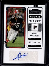 2022 Panini Contenders Avery Williams Rookie Ticket Auto #250 Falcons Rookie