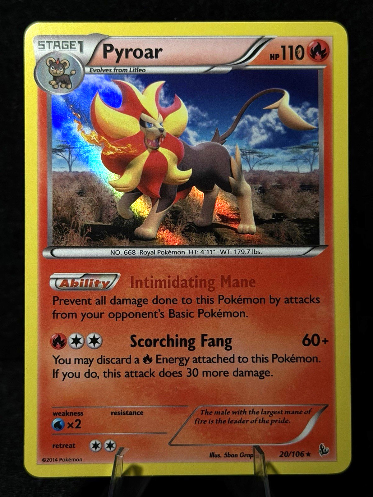 Pokemon TCG Pyroar 20/106 Flashfire Holo NM