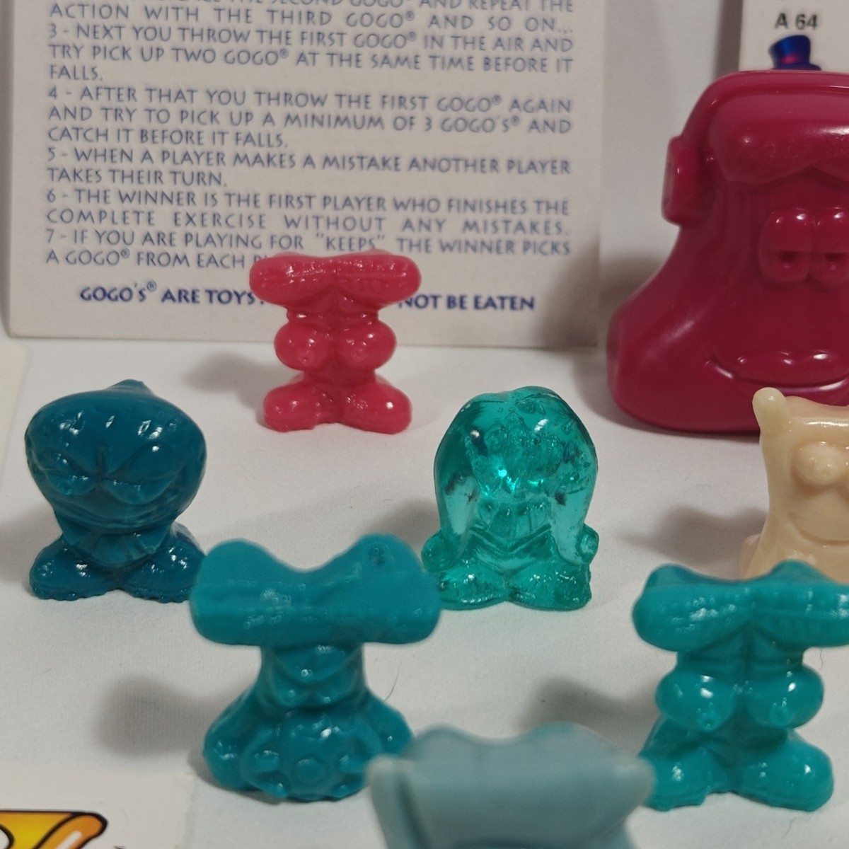 Vintage Gogos Crazy Bones Flicking Game Lot of 18 W/ Stickers See