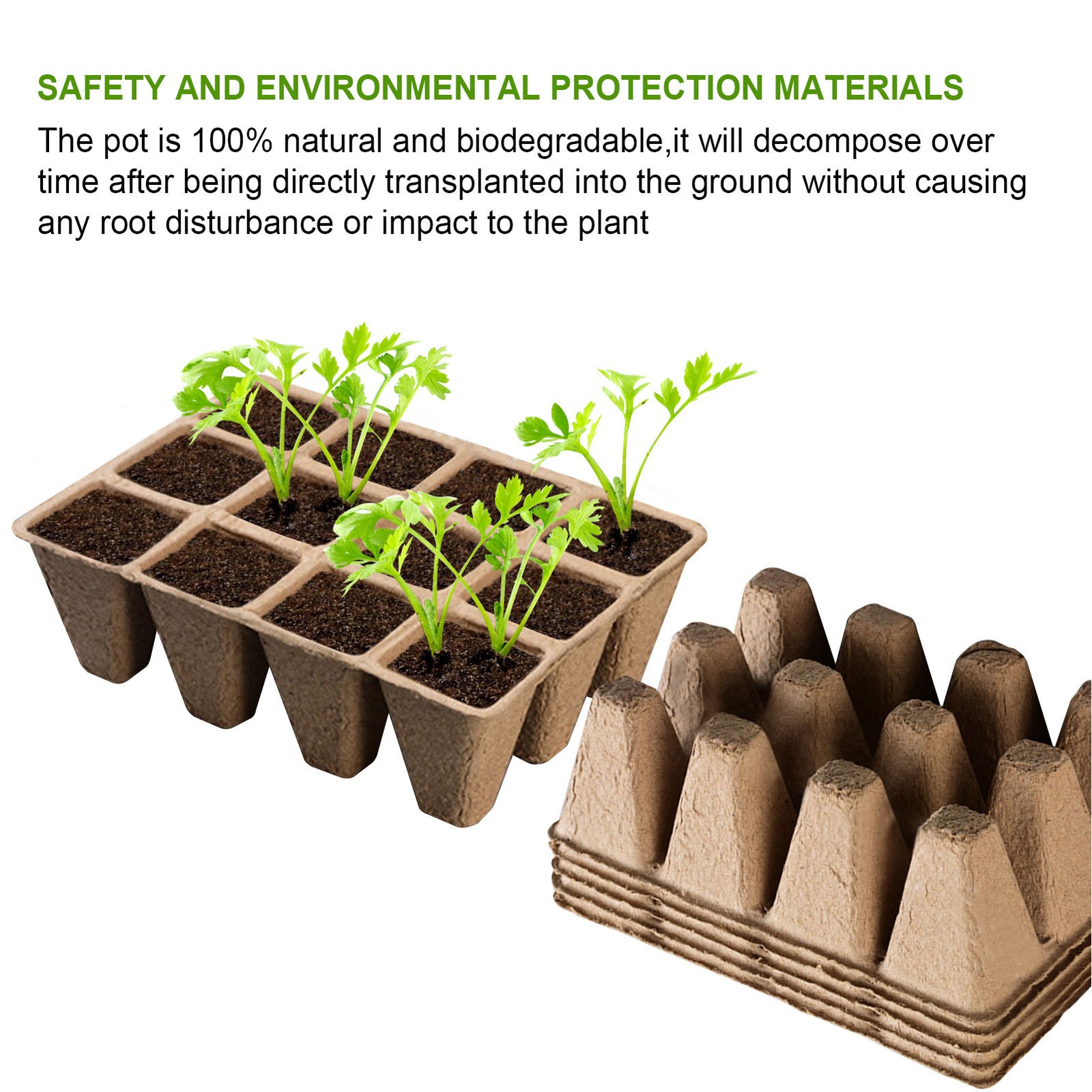10Pcs 12‑Grid Paper Peat Pot Degradable Nursery Cup Gardening Acces KRI