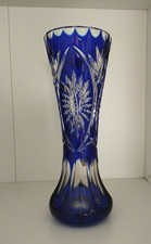 Vase Bleikristall blau - 25cm hoch - K. Grund...