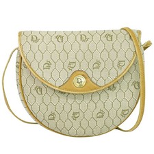 Borsa a tracolla Christian Dior modello a nido d'ape beige in PVC vintage aut...