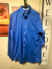 Chaps Men's Dress Shirt 15 Blue Solid Classic Fit Button-Down 34/35 WR