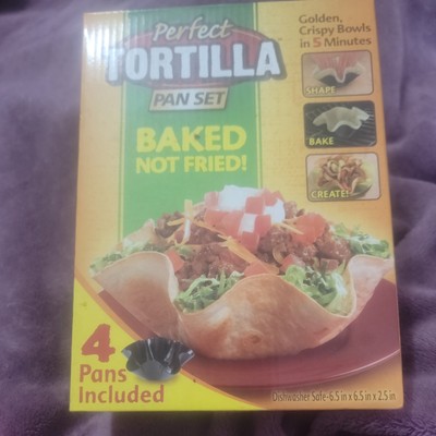 Perfect Tortilla Pan Set Taco Bowls Baked Not Fried As Seen On TV Set Of 4 New