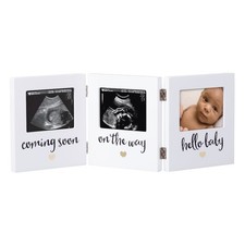 Triple Sonogram Baby Picture Frame for Ultrasound Photos White Keepsake