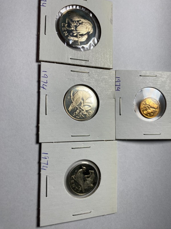 BRITISH VIRGIN ISLANDS 4 coins 25c, 10c, 5c, 1c 1974 PROOF Unc.