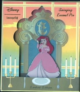 Disney Loungefly Little Mermaid Princess Ariel In Pink Dress Jumbo LE 600 Pin