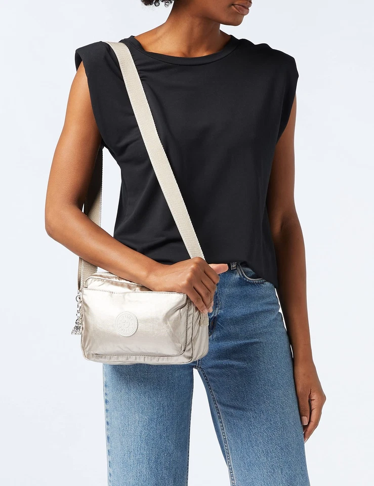Kipling ABANU M Tracolla media, Metallic Glow (Argento)-Taglia unica - Immagine 2 di 4