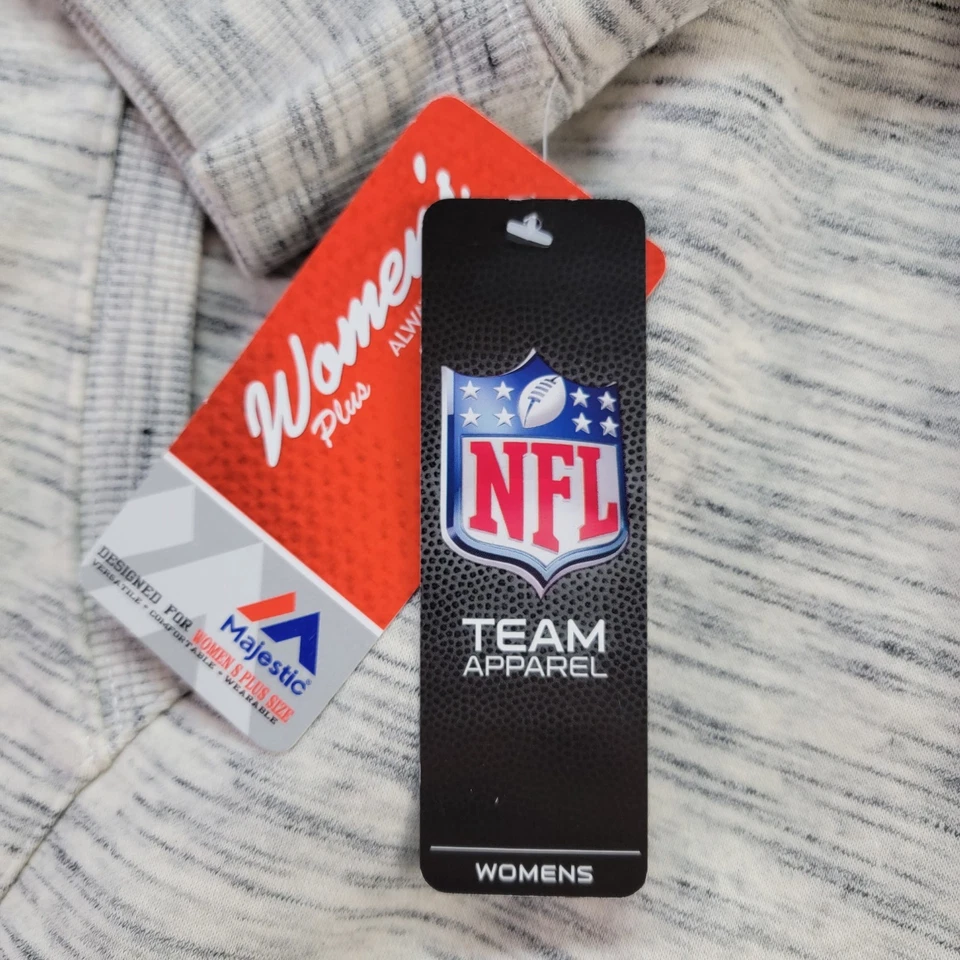 Sudadera con Capucha New England Patriots Mujer 3X Gris Majestuosa Cremallera Completa Sudadera con Capucha Foto 4 de 4