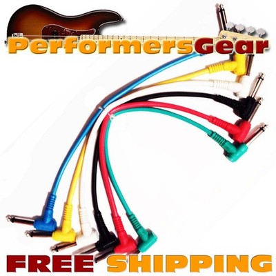 Perfektion 1 Ft - 1/4'' to 1/4'' Effects Peddle Patch Cable 6-Pack (Multi-Colored)