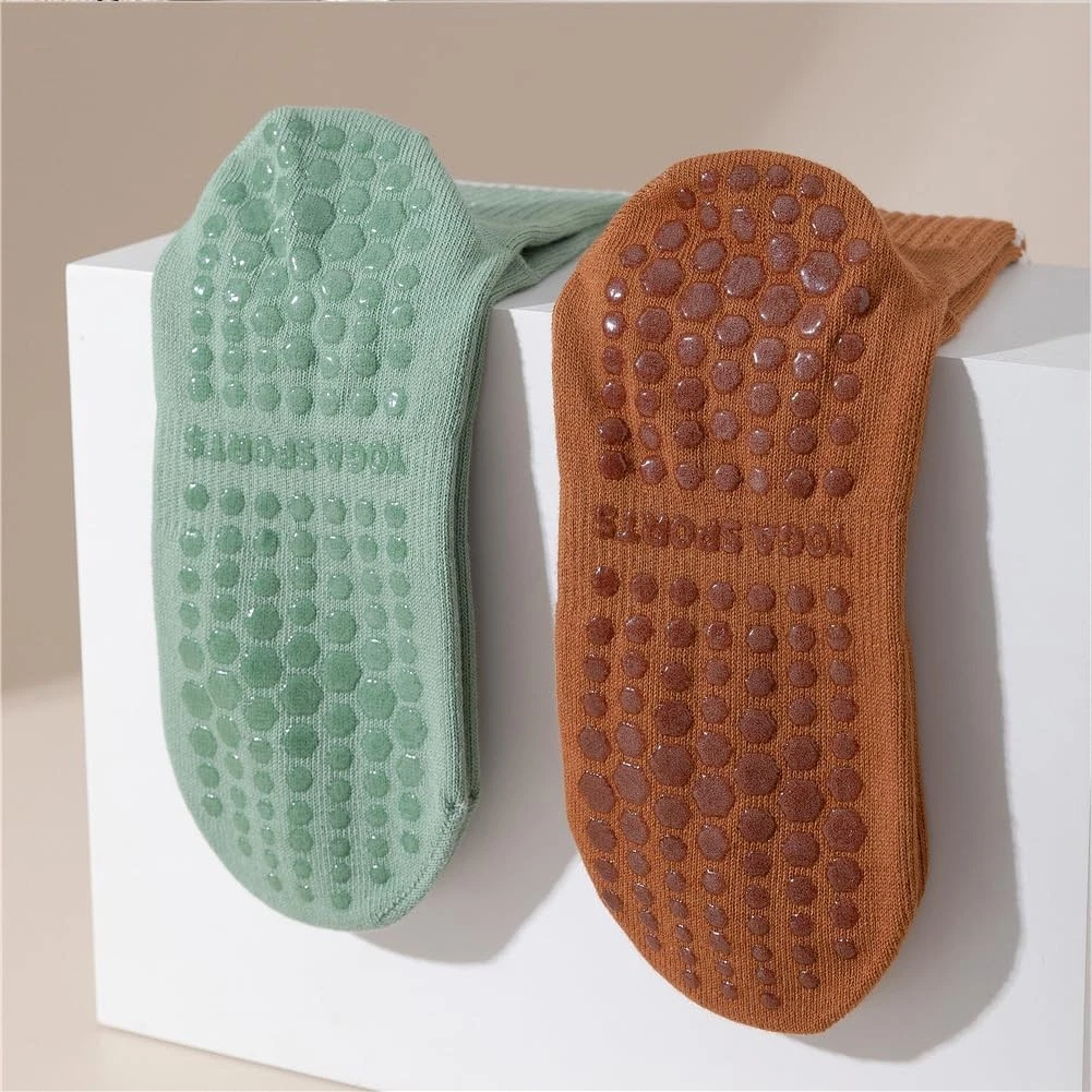 Flintronic 4 pares de calcetines antideslizantes de yoga, pilates talla única, 4 pares multicolor