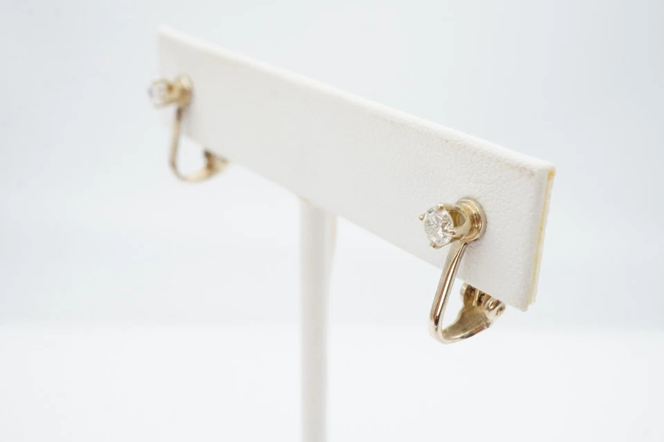 14k White Gold 0.30 CTW Diamond Omega Back Earrings - Image 4 of 4