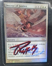 MTG FOIL DECREE OF JUSTICE JUDGE PROMO DCI SHADOW SIGNED BY ARTIST