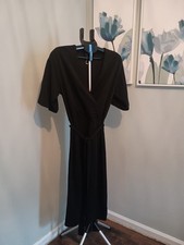 ZARA Basic Black  faux wrap dress size S Midi NWOT