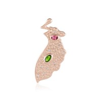 Cavill SilberanhäNger RoséVergoldet Mit Diopsid 0,20Ct Und Turmalin