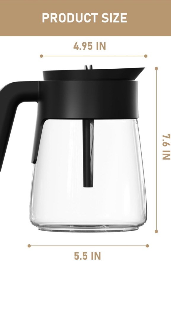 12 Cup Coffee Pot Replacement for Ninja Coffee Maker CFP101 CFP201 CFP301 CFN...