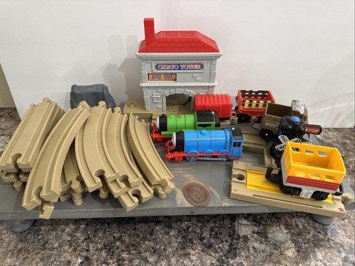 Thomas The Train Lot- 27 Pieces - Plastic Track, Trains And Cargo Tower