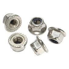 M3 M4 M5 M6 M8 M10 M12 Serrated Flanged Locking Nyloc Nut A2 Stainless Steel