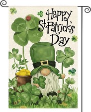 AVOIN colorlife Happy St Patricks Day Garden Flag 12x18 Inch Double Sided Outsid