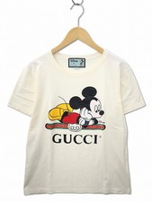 【TOPS】GUCCI x Disney 492347 XJB7W Crew Neck Mickey Mouse Vintage Logo Print
