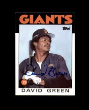 David Green Signed 1986 Topps San Francisco Giants Autograph
