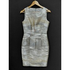 Tahari Arthur S. Levine Sleeveless Sheath Dress Gray Knee Length Women Size 2