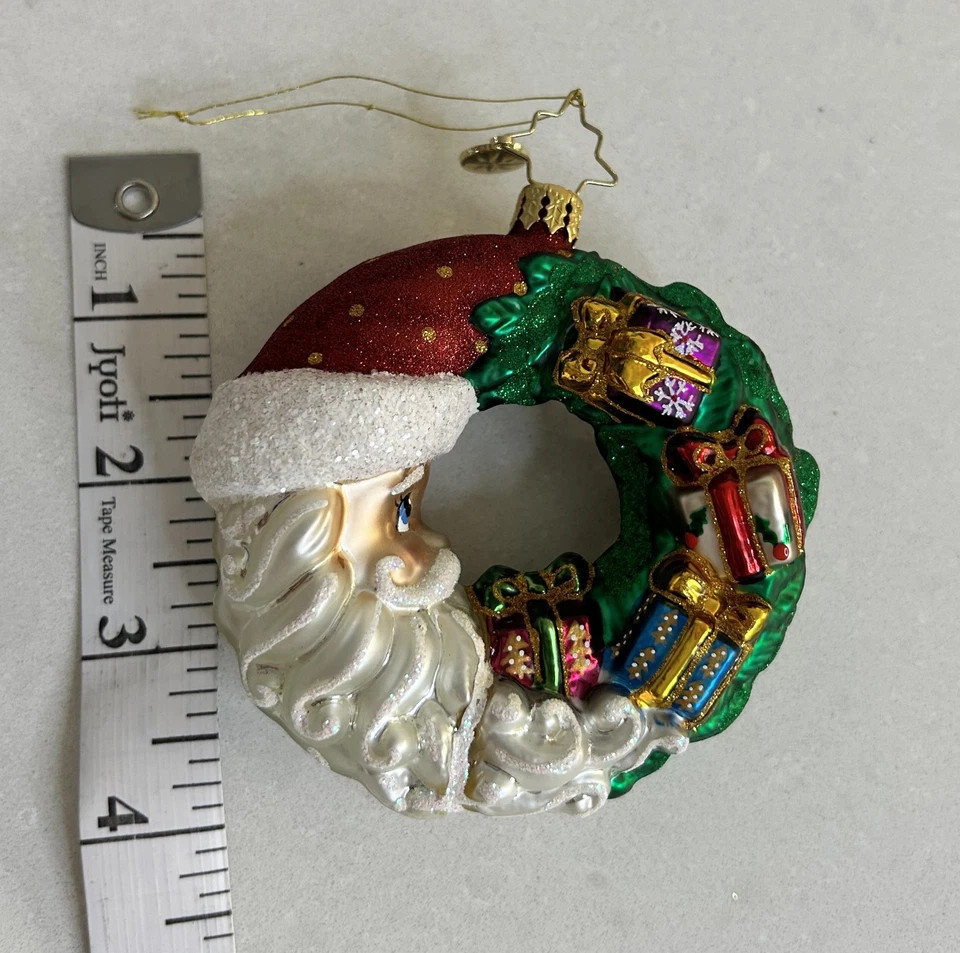 Adorno retirado CHRISTOPHER RADKO 2016 "Media Luna de Navidad" 🌙🎄 Vidrio de colección Foto 4 de 4