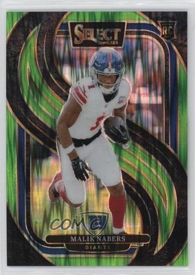 2024 Select Premier Level Neon Green Shock Prizm Malik Nabers Rookie RC 10p1