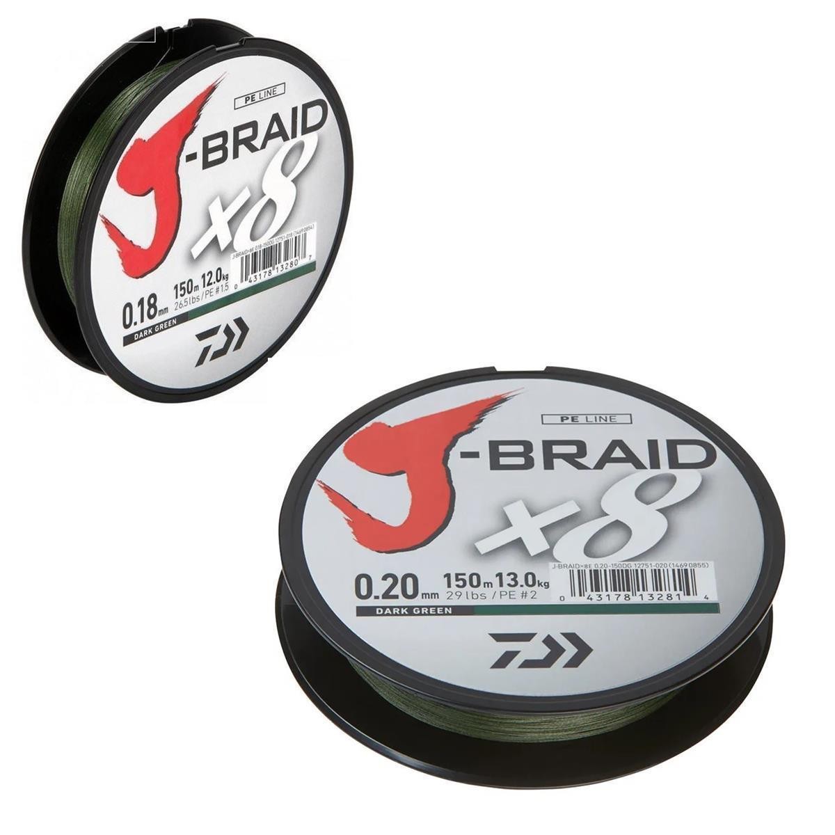 Daiwa J-Braid X8 010mm 7Kg 150m dunkelgrn Geflochtene Schnur 8-fach geflochten 4990₽