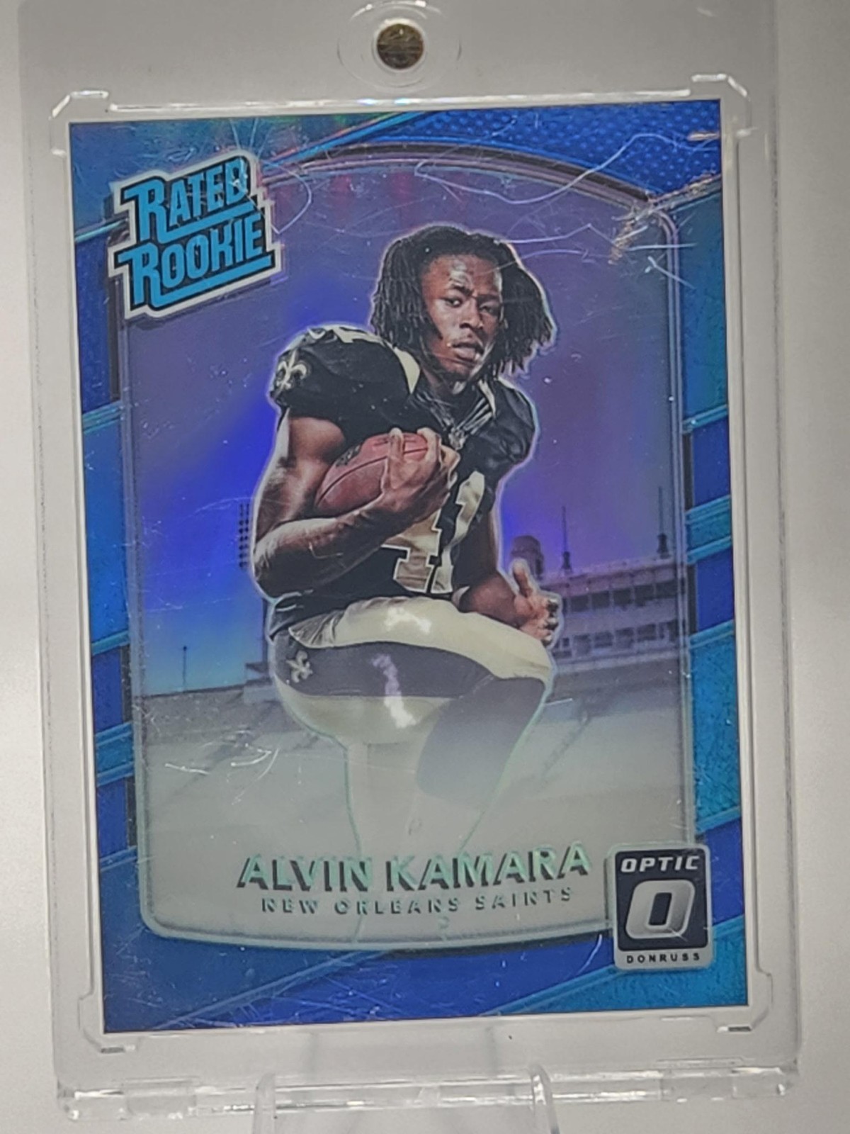 2017 Donruss Optic #199 Alvin Kamara Blue #/149