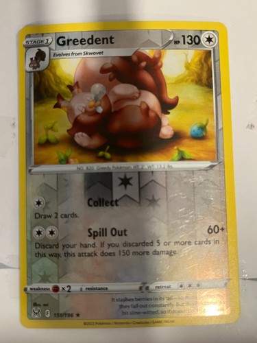 Greedent - 151/196 Lost Origin Pokemon Reverse Holo Foil Rare