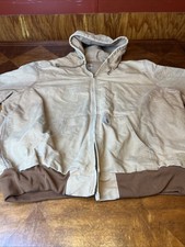 Carhartt Duck Tan Used Hooded Coat Jacket Size 3XL Tall Made In The USA J131