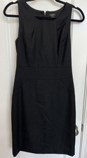 J Crew Super 120’s Women’s Black Wool Sleeveless Knee Length Sheath Dress Size 2