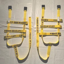 Demco Tiedown Straps Tow Dolly Wheel Net Set Flat Hooks Yellow Usa Made
