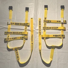  DEMCO Tiedown Straps Tow Dolly Wheel Net Set Flat Hooks Yellow USA MADE