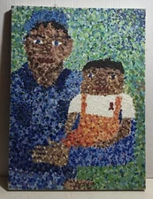 An Original Oil On Canvas Naive Art 12” X 16” By Jams